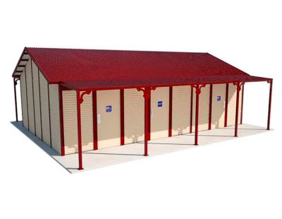Byron Tourist Multi Amenity Toilet Building with Paperbark and Manor Red colour scheme